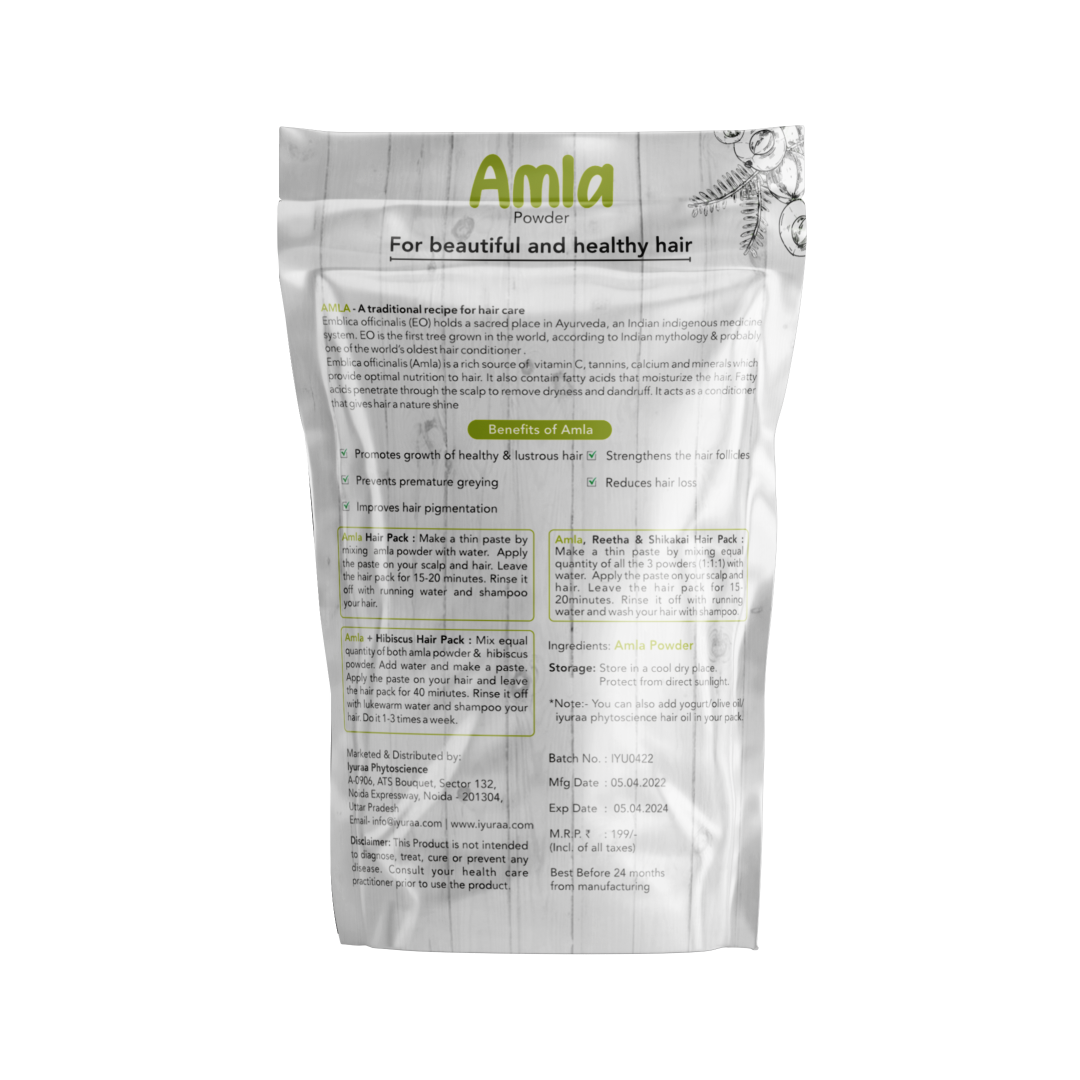 Close-up of Amla powder highlighting key ingredients