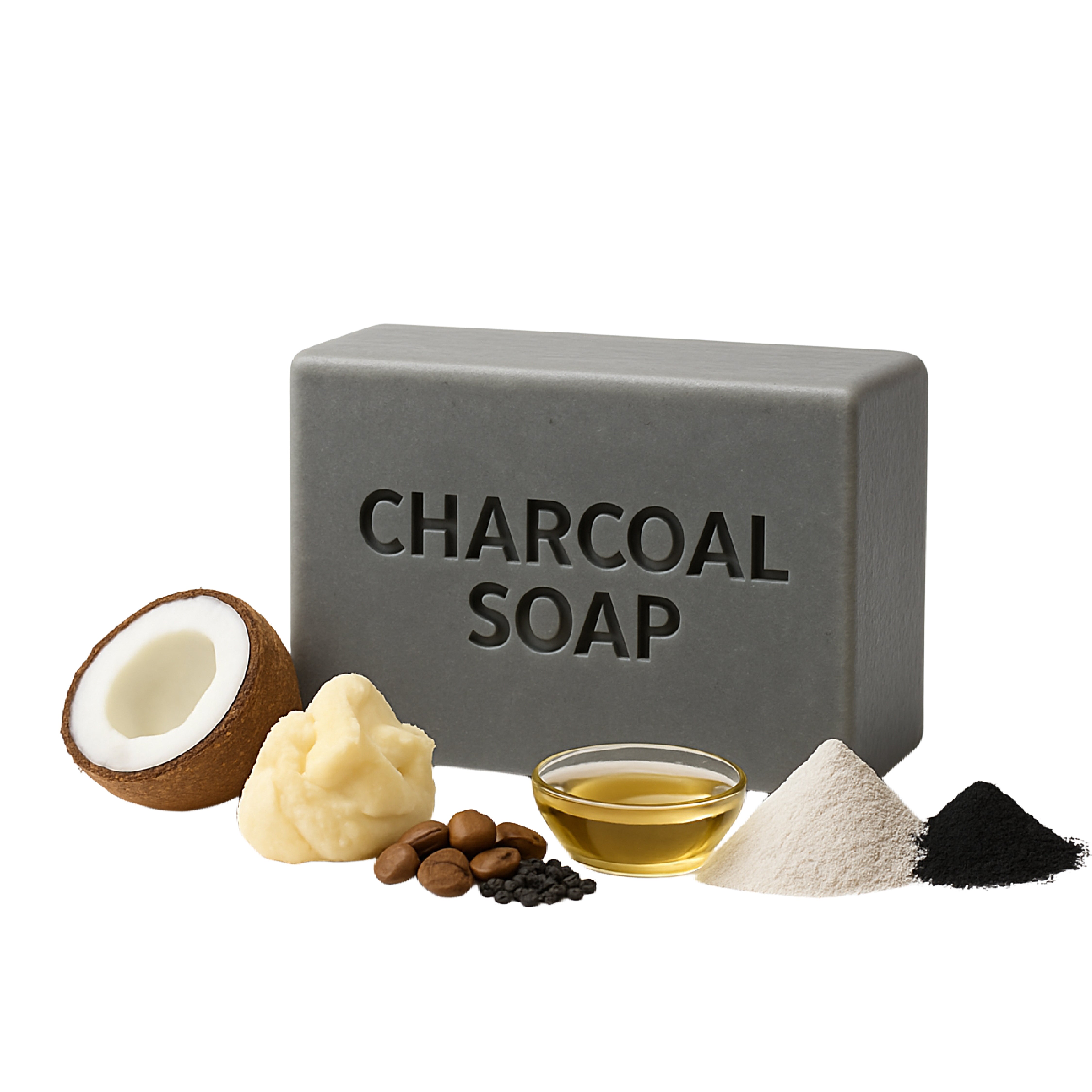 Charcoal Soap bar front view