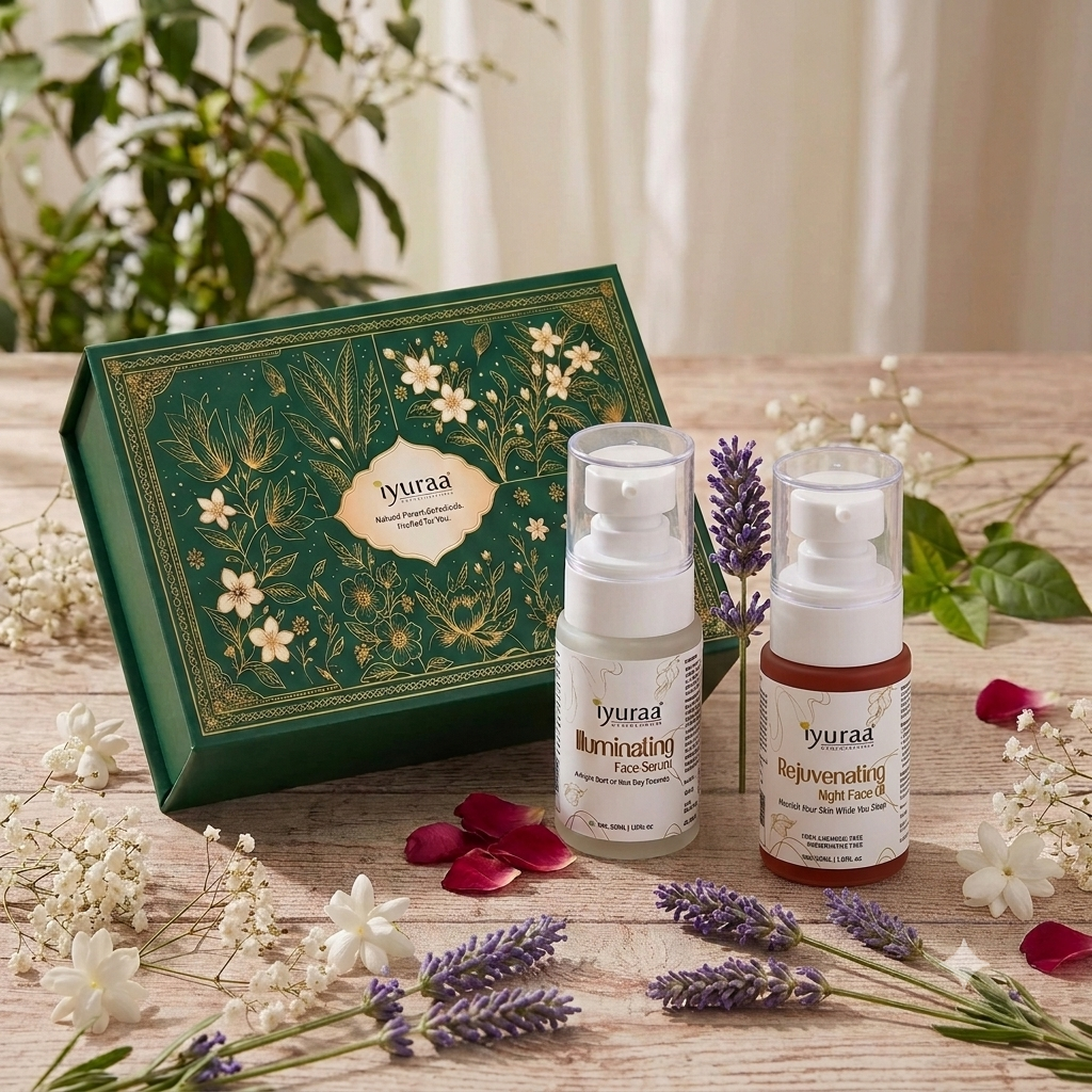 Iyuraa Day & Night Glow Ritual – Illuminating Face Serum & Rejuvenating Face Night Oil | Complete Ayurvedic Skincare Combo-3