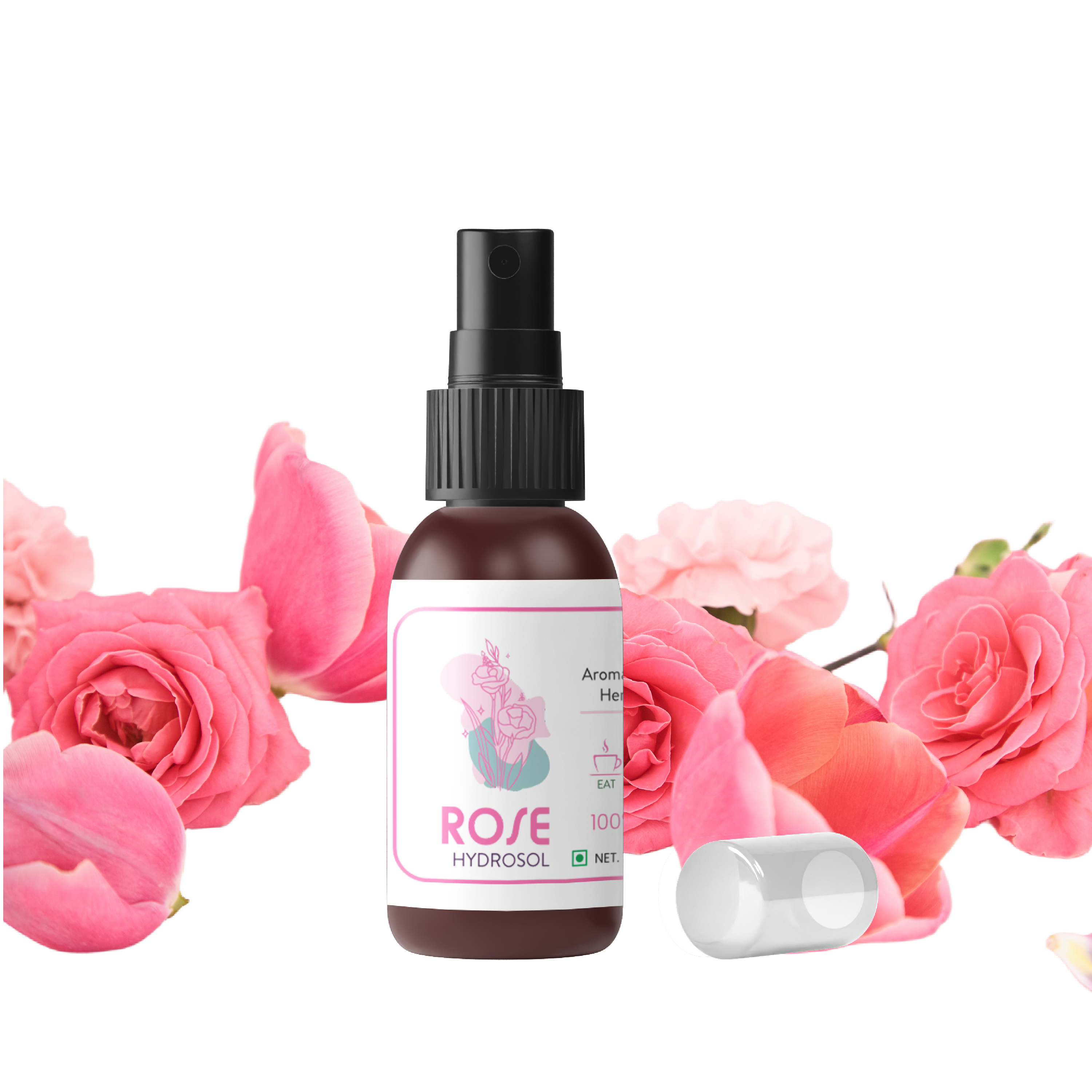 Mini Rose Hydrosol front view with packaging