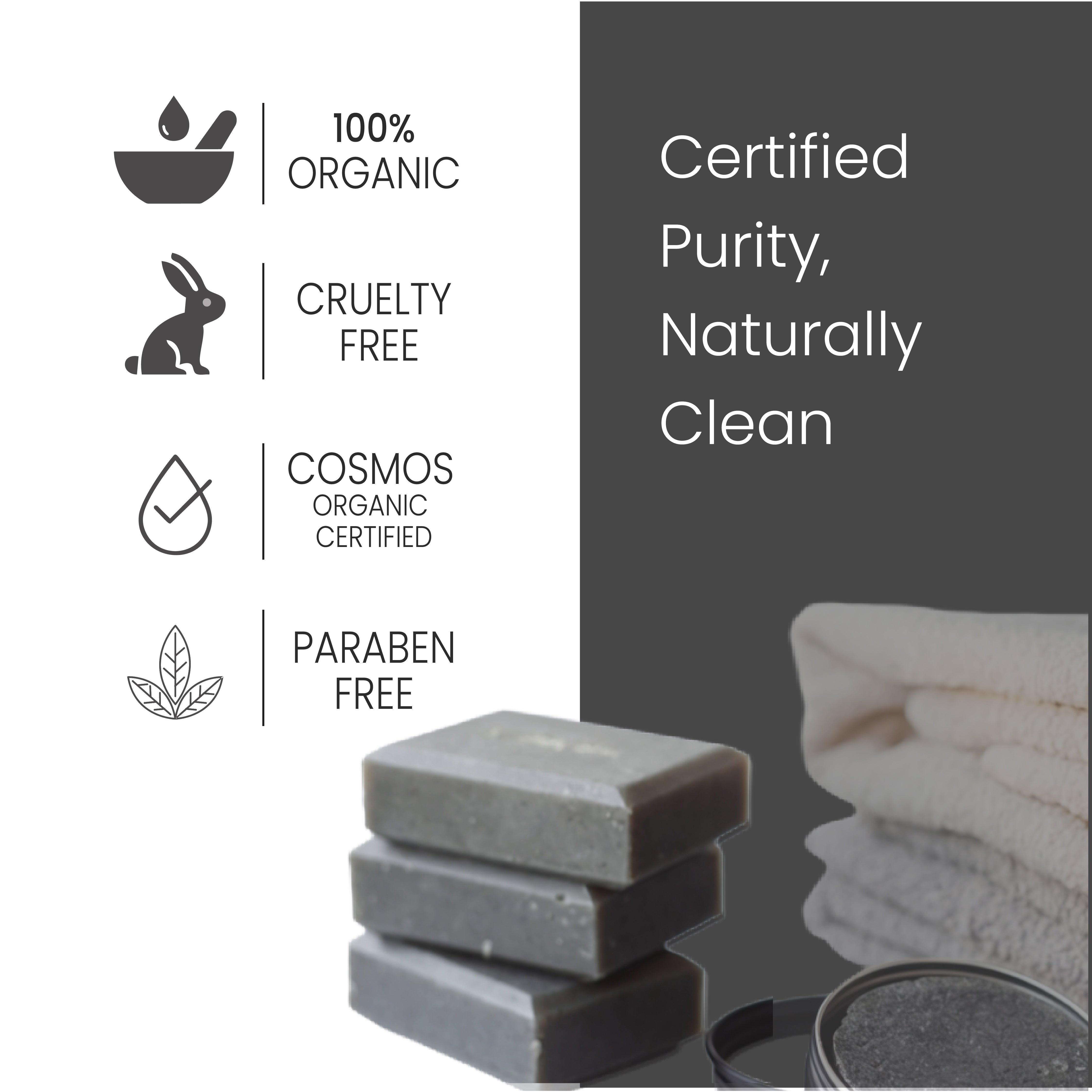 No Sulfates certification icon for Charcoal Soap

