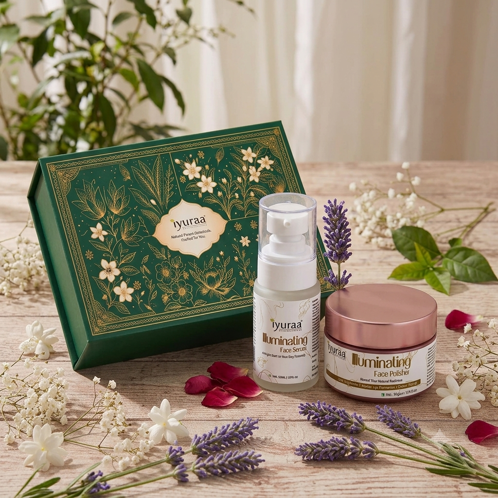 Iyuraa Glow & Radiance Duo – Illuminating Face Polisher & Face Glow Serum | Polish, Hydrate & Brighten