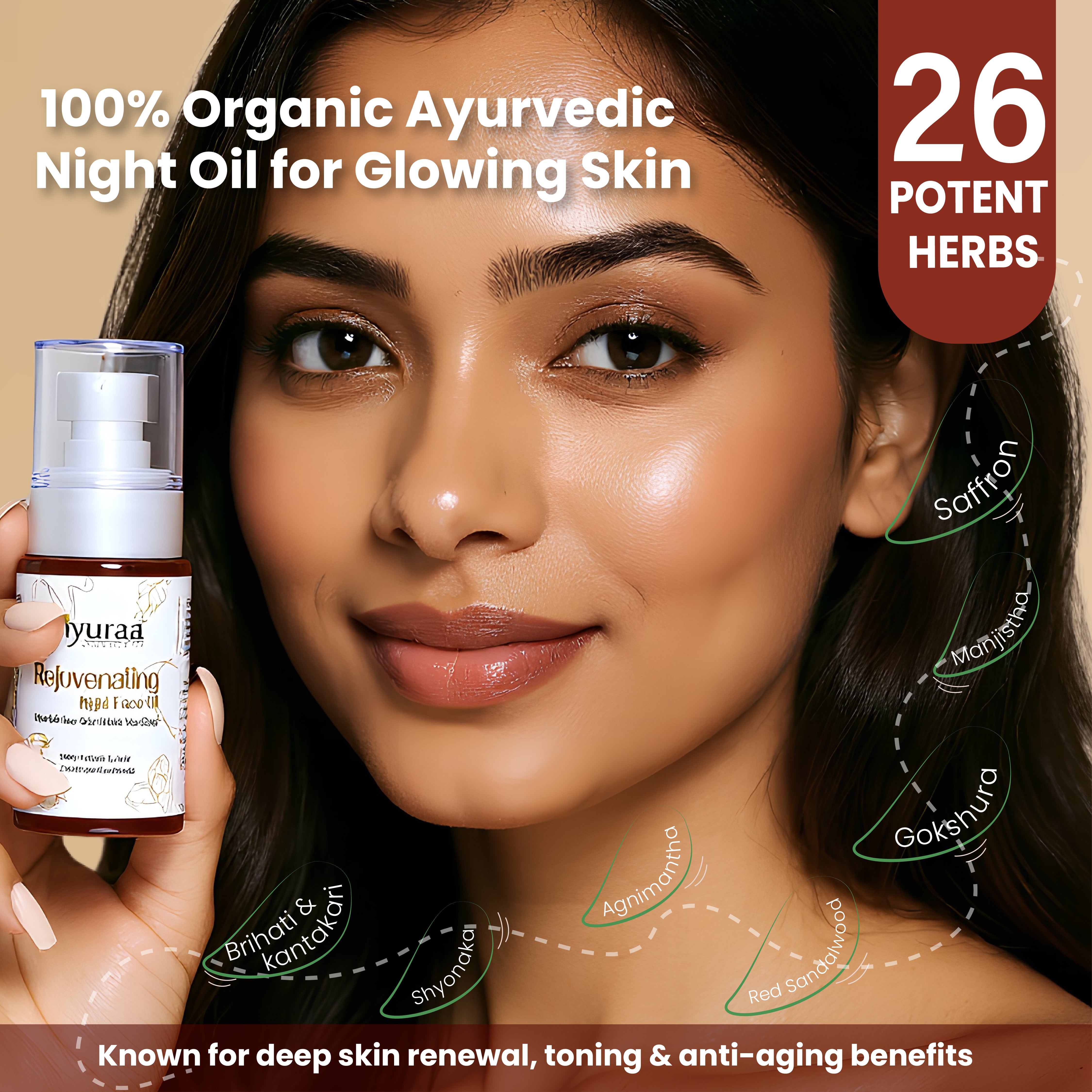 Applying Face Night Oil to face and neck

