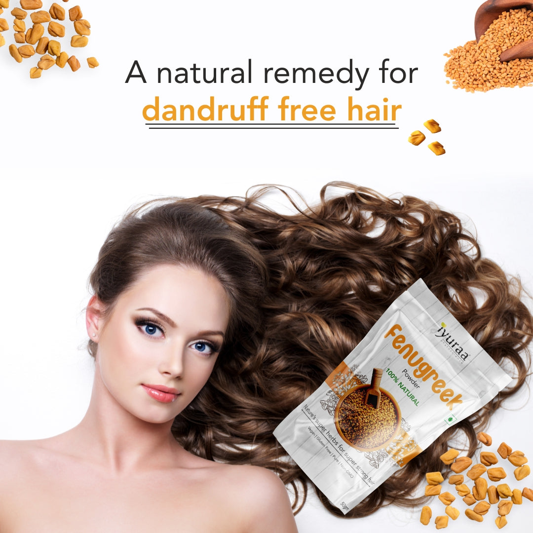 Applying Fenugreek Hair Pack paste to hair

