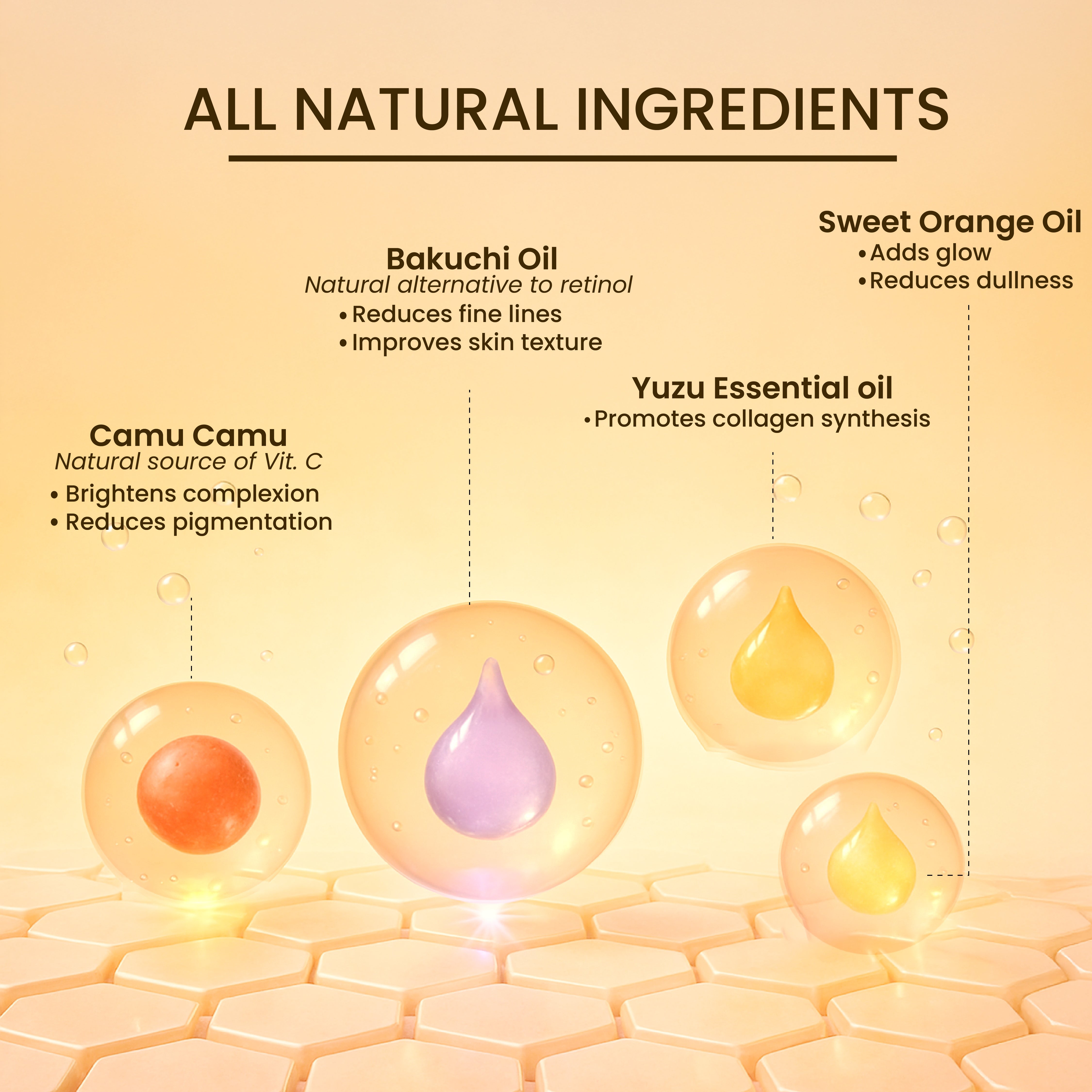 Illuminating Face Serum bottle with botanicals around

