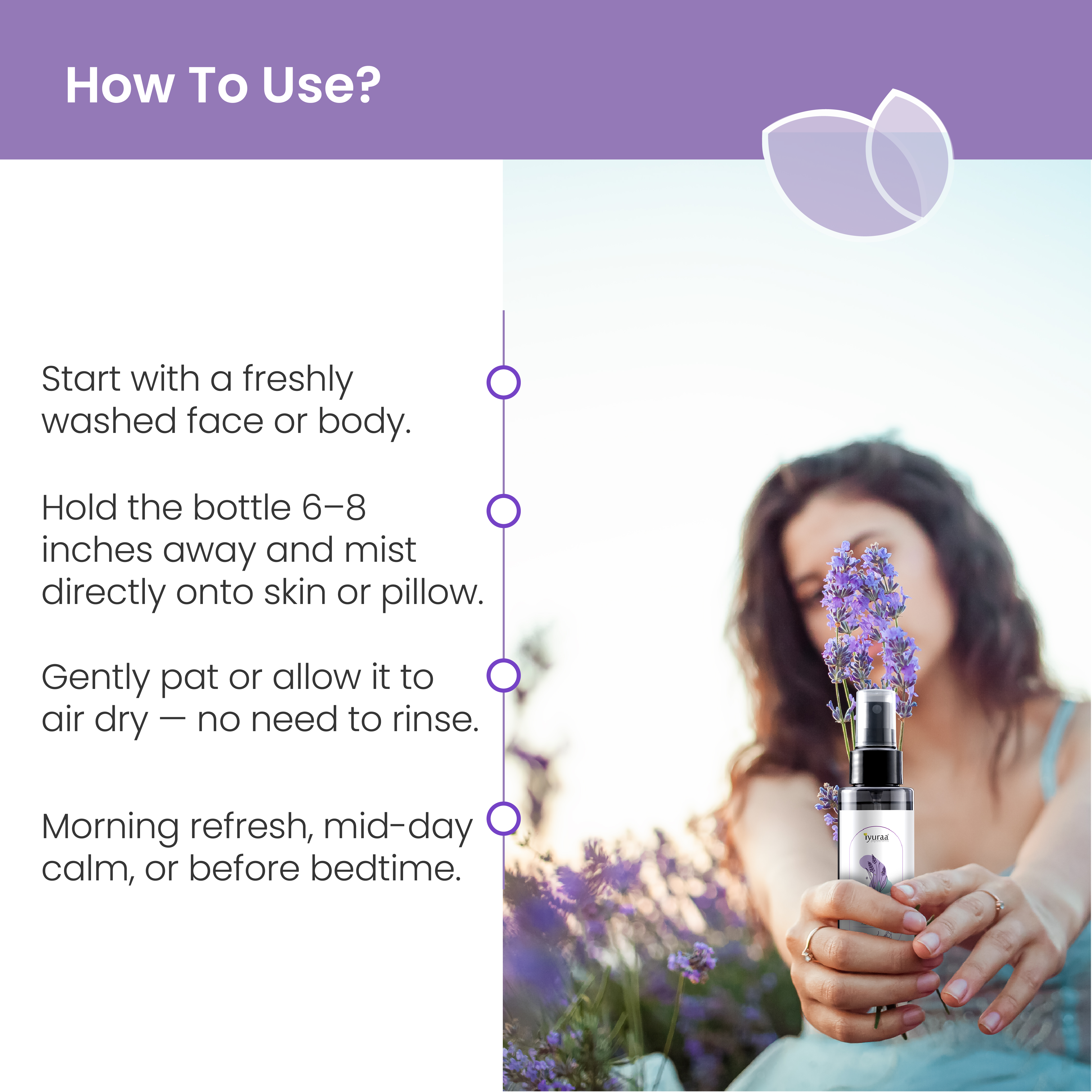 Using lavender hydrosol on hair scalp and face