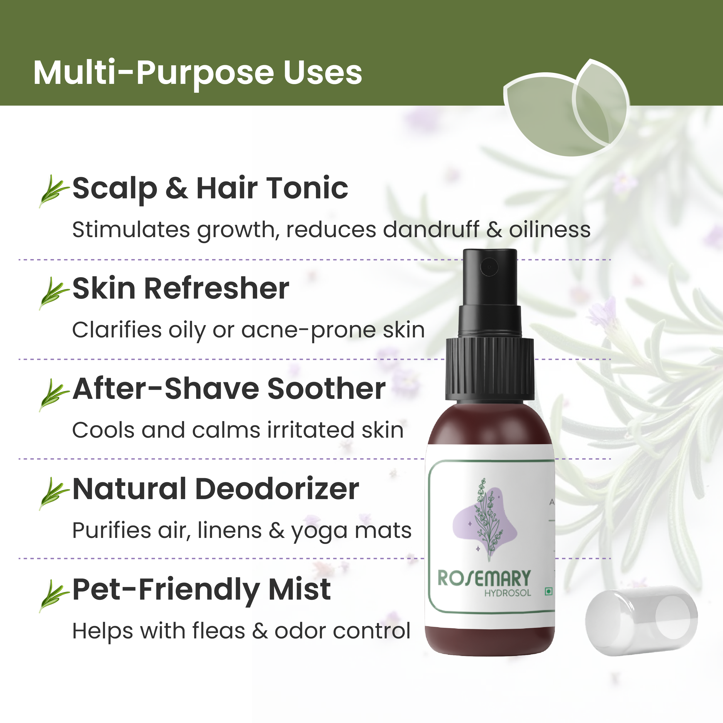 Applying Mini Rosemary Hydrosol to skin

