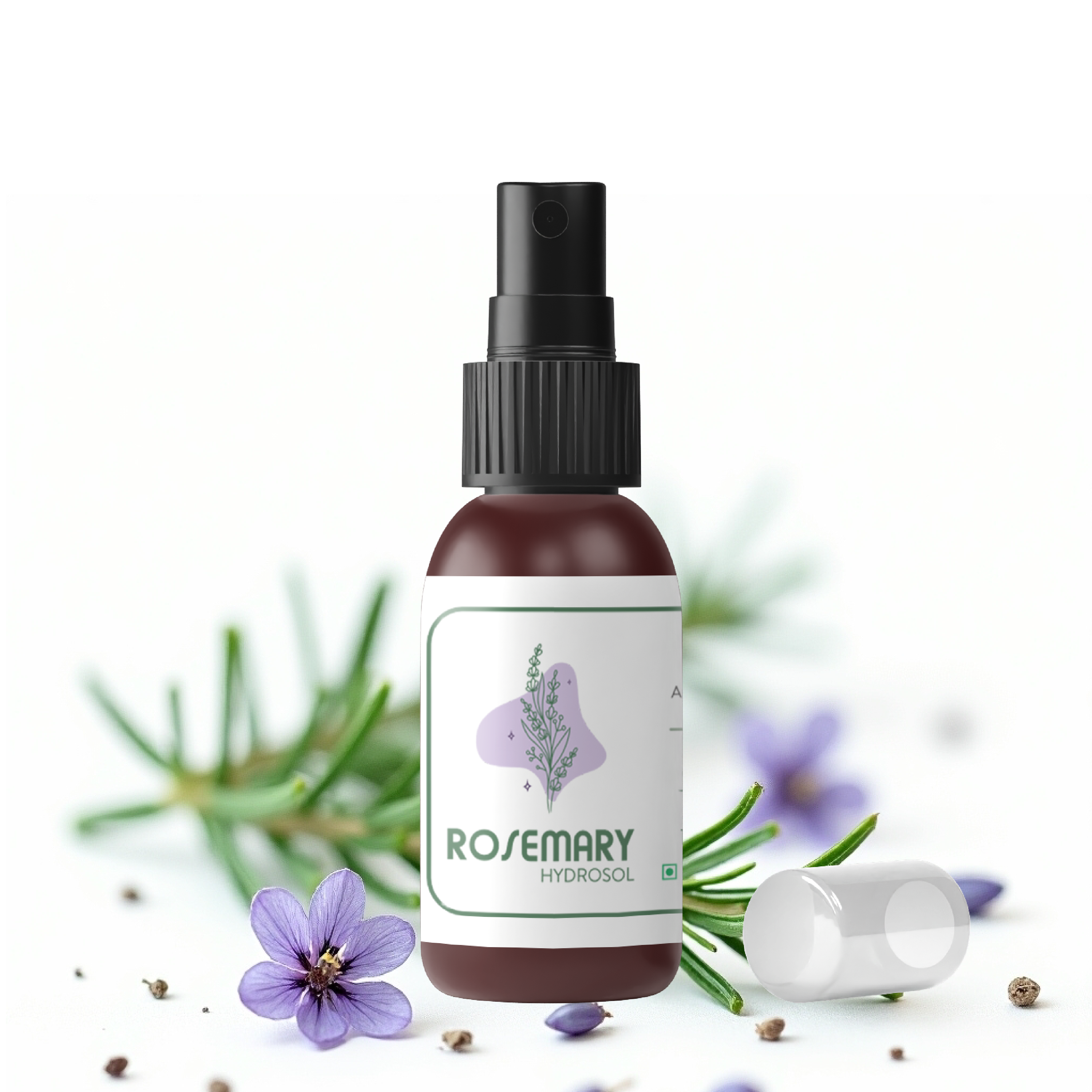 Mini Rosemary Hydrosol front view with packaging

