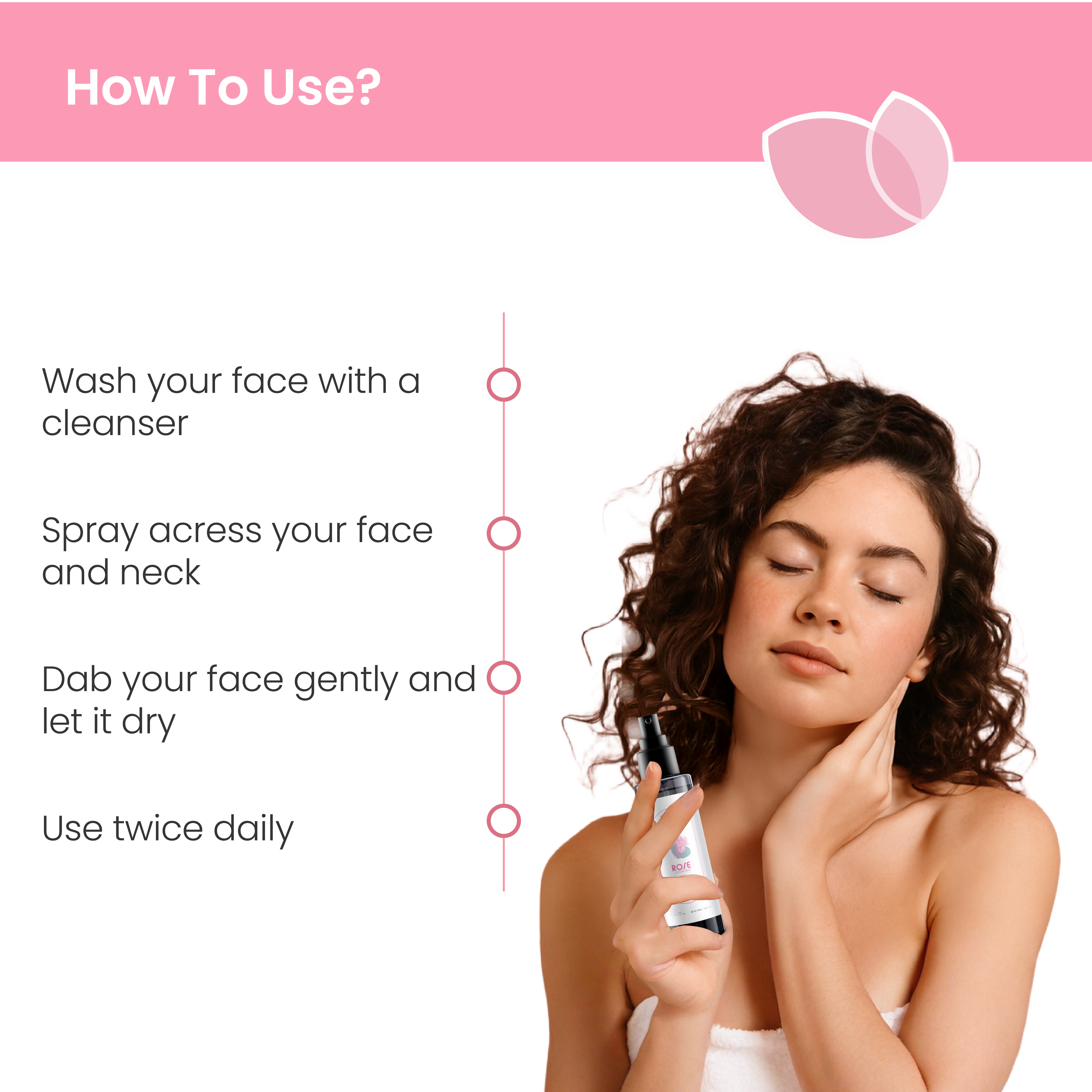 Using rose hydrosol as toner in skincare routine