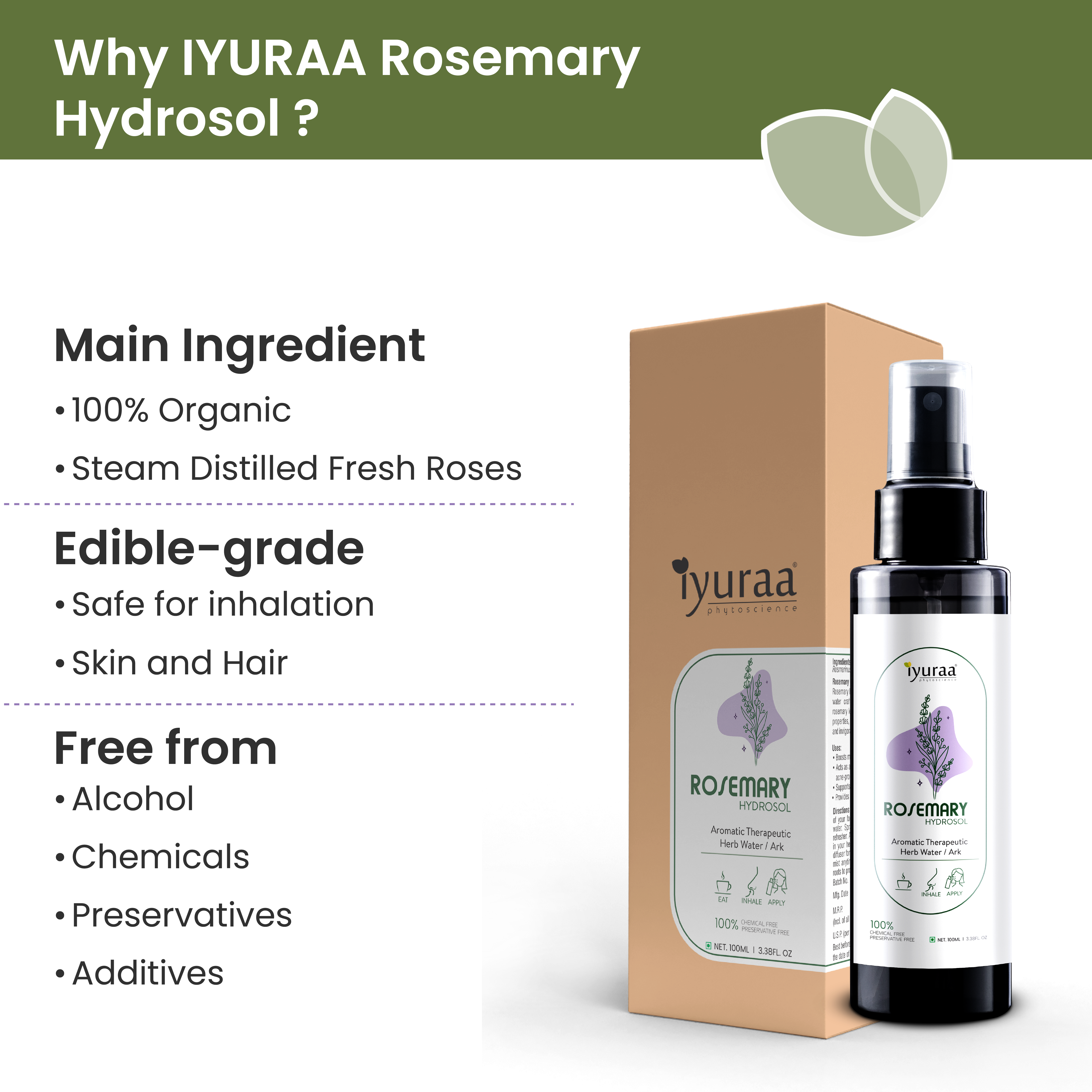 Application of rosemary hydrosol on face