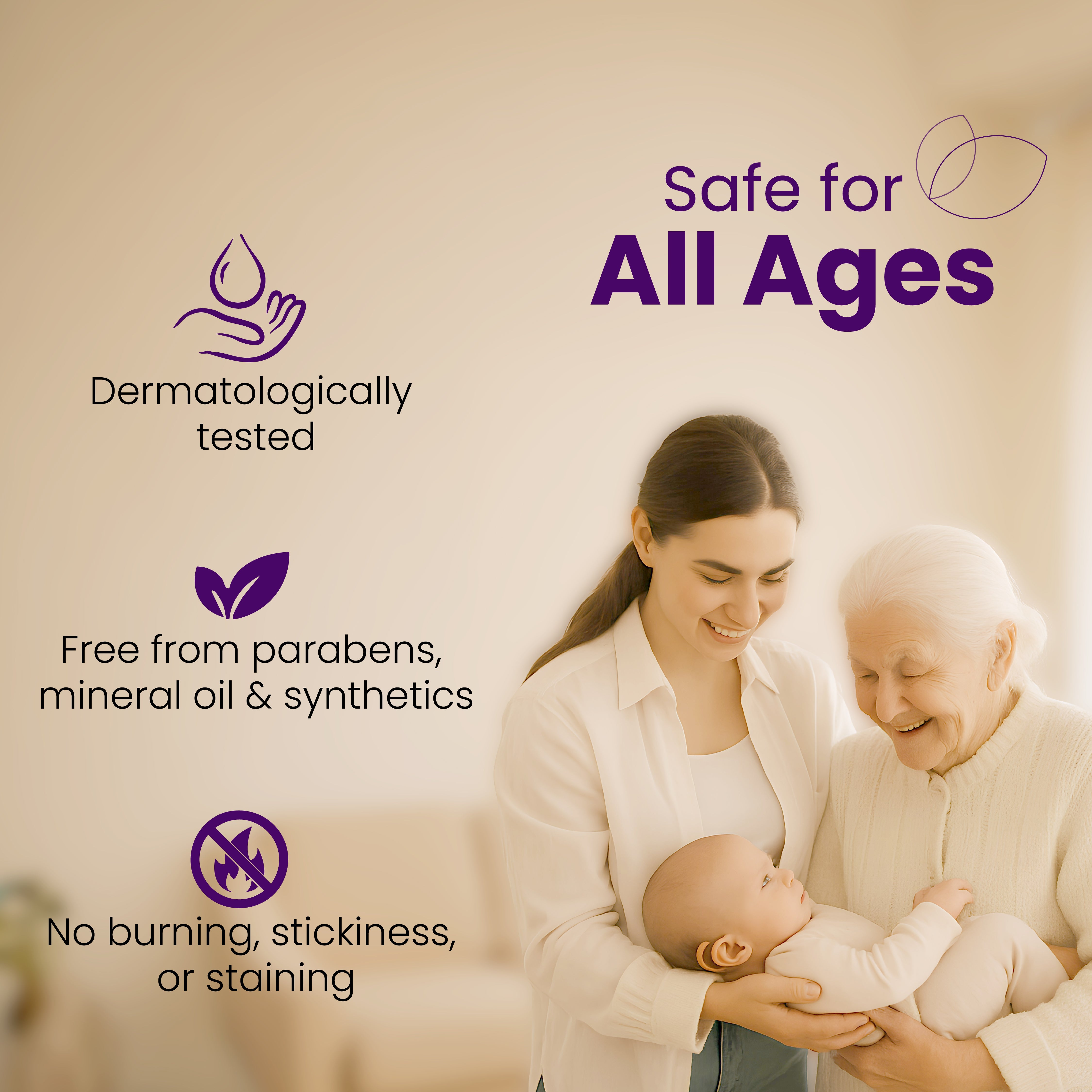 Applying Tummy Tranquil roll-on around navel / abdomen